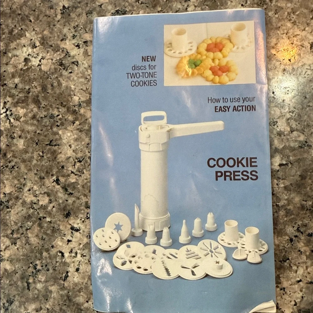 White Cookie Press with Discs